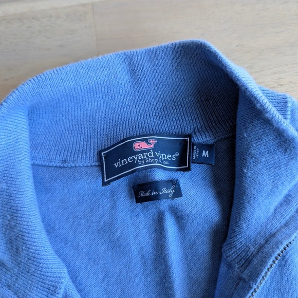 Vineyard Vines Cashmere Blend Made In Italy Quarter Zip Sweater Men's Size Med - Picture 3 of 7